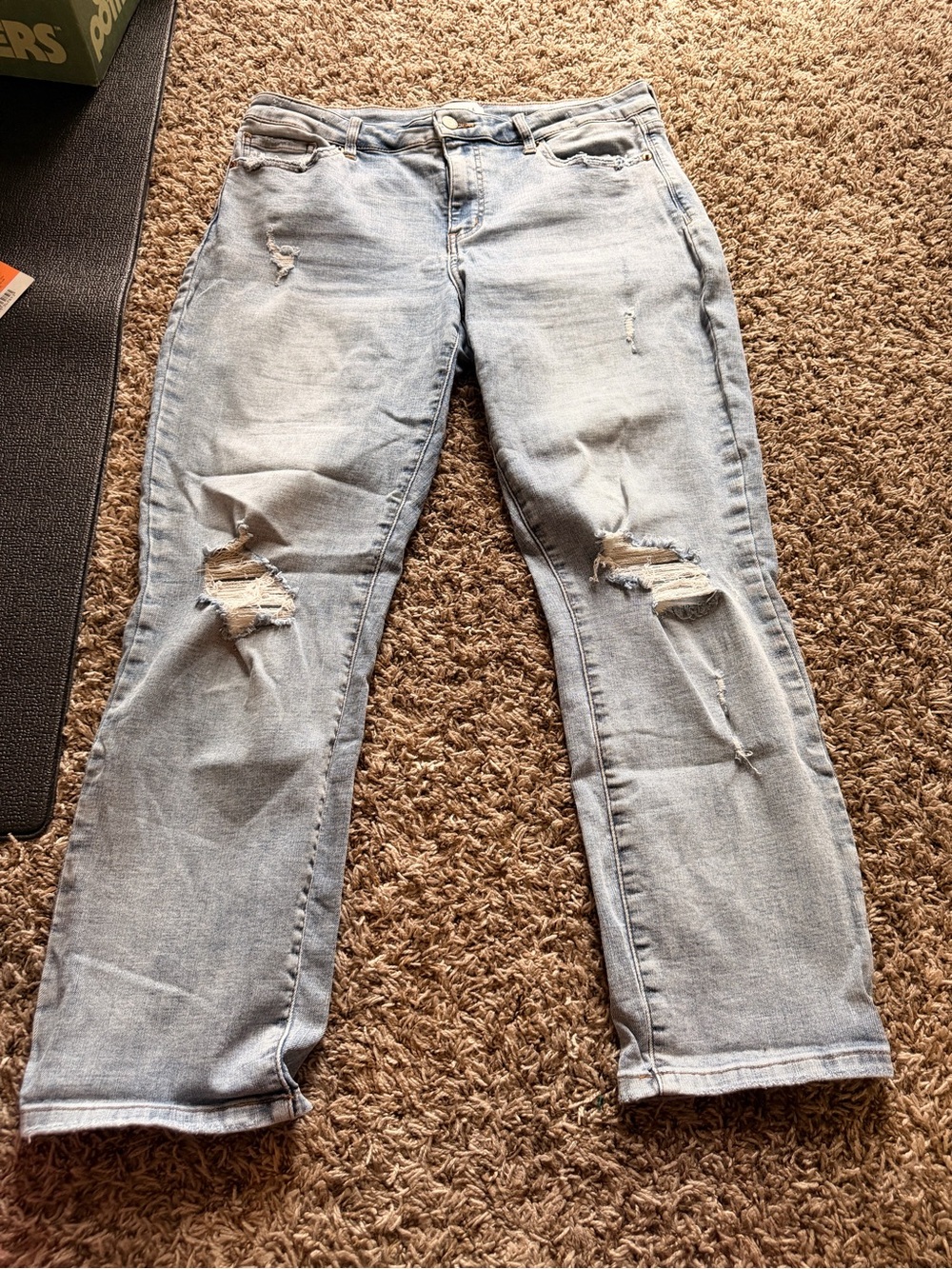 pistola Light Blue Distressed Straight Leg Jeans